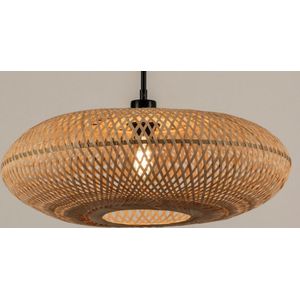 Rotan - Hanglamp - Groot - Zwart Snoer - Handgemaakt - Diameter 50 cm