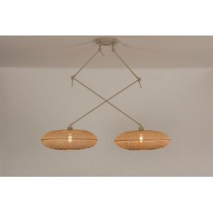 HAIIQU Bamboe Hout Geweven Lampenkap Meerlaagse Kroonluchter Hooglicht Holle Doorlaatbare Rieten Geweven Hanglamp Chinese Stijl Restaurant Lantaarn Plafondlamp Voor Keuken Eetkamer Woonkamer