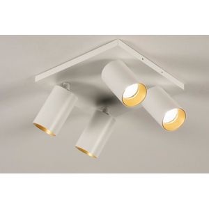 Lumidora Opbouwspot 31254 - 4 Lichts - GU10 - Wit - Goud - Metaal - Badkamerlamp - IP21