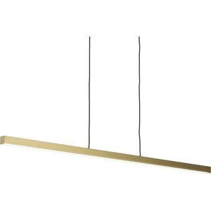 Grote smalle led hanglamp in messing/goud