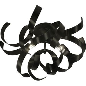 Mooie plafondlamp met krullen in het zwart