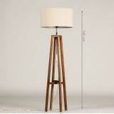 Lumidora - LILLE - Vloerlamp - Bruin - Beige - Hout - ⌀ 45 cm