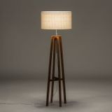 Lumidora - LILLE - Vloerlamp - Bruin - Beige - Hout - ⌀ 45 cm