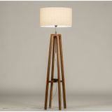 Lumidora - LILLE - Vloerlamp - Bruin - Beige - Hout - ⌀ 45 cm