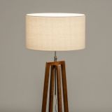 Lumidora - LILLE - Vloerlamp - Bruin - Beige - Hout - ⌀ 45 cm