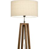 Lumidora - LILLE - Vloerlamp - Bruin - Beige - Hout - ⌀ 45 cm