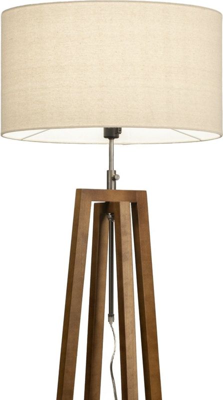 Lumidora - LILLE - Vloerlamp - Bruin - Beige - Hout - ⌀ 45 cm