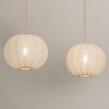 Lumidora Hanglamp 74883 - 2 Lichts - E27 - Beige - Metaal