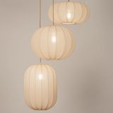 Hanglamp - Japandi Stijl - Beige - Drie Lampionnen - Luxe Uitstraling