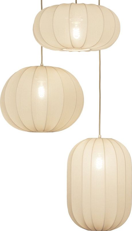 Hanglamp - Japandi Stijl - Beige - Drie Lampionnen - Luxe Uitstraling