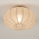 Lampion plafondlamp met een prachtige stof in taupe kleur