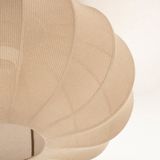 Lampion plafondlamp met een prachtige stof in taupe kleur