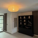 Plafondlamp - Lampion - Beige - Stof - Diameter 70 cm