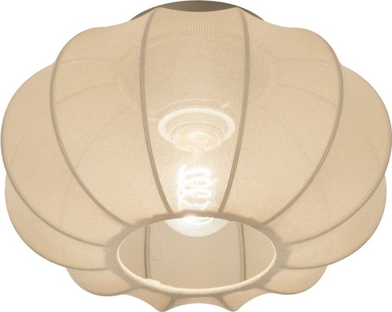 Kleine Plafondlamp - Taupe - Stof - Japandi Stijl