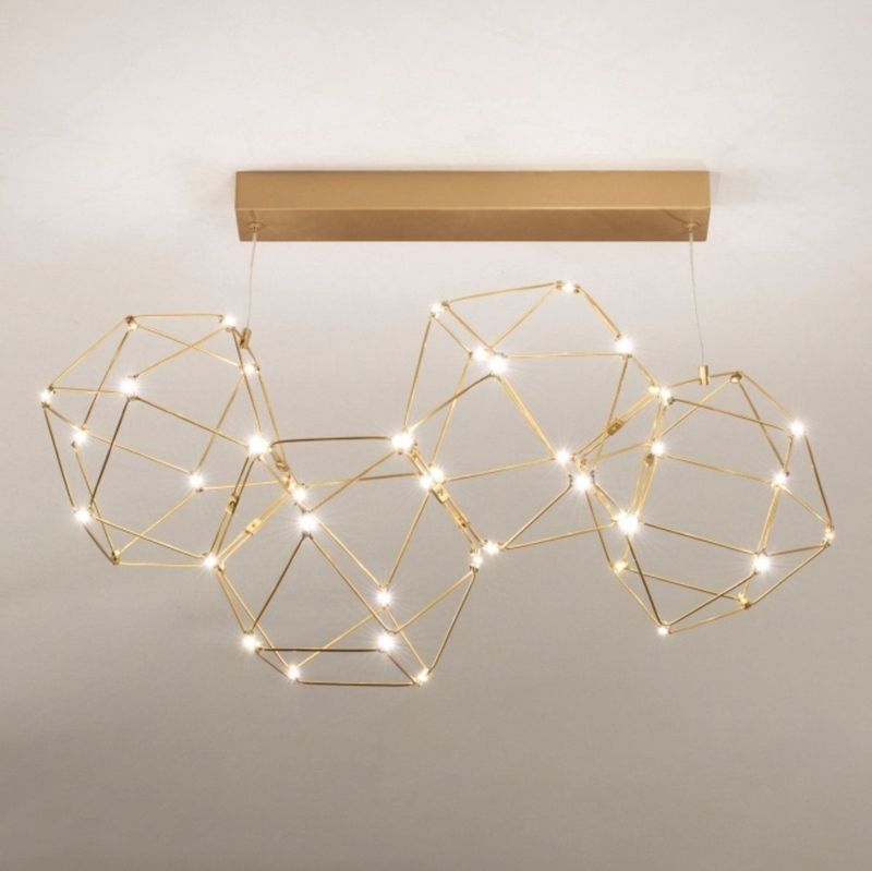 Design - Plafondlamp - Goud/Messing - Led - Prisma-Vormen