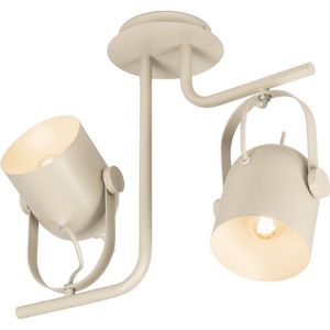 Lumidora Opbouwspot 75042 - LOGAN - 2 Lichts - E14 - Beige - Zand - Metaal