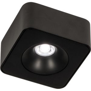 Vierkante led spot in het zwart met dimbare led verlichting
