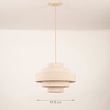 Beige Hanglamp - Linnen - Stijlvol Ontwerp - Licht- en Schaduwspel
