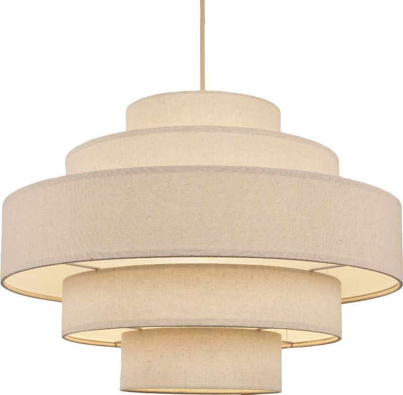 Beige Hanglamp - Linnen - Stijlvol Ontwerp - Licht- en Schaduwspel