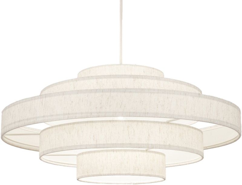 Hanglamp - Beige - Stof - Vijf Ringen