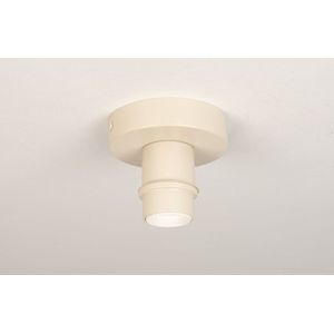 Plafondlamp - Beige - Ronde Plafondplaat - Geschikt voor E27 Fitting