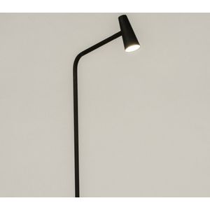 Oplaadbare - Led Vloerlamp - Zwart - Draadloos - Drie Lichtstanden