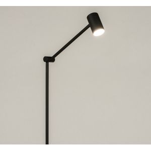 Oplaadbare Vloerlamp - Zwart - Met Knikarm en USB Kabel