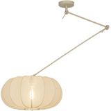 Hanglamp - Beige - Stof - Verstelbaar met Knikarm