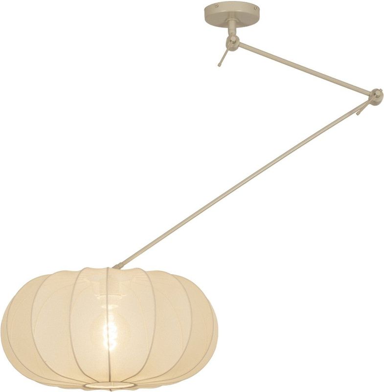 Hanglamp - Beige - Stof - Verstelbaar met Knikarm