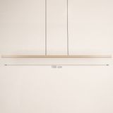 Extra Lange - Led Hanglamp - Beige - 150cm - Modern