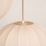 Hanglamp - Beige - Stof - Drie Lampionnen