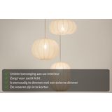 Hanglamp - Beige - Stof - Drie Lampionnen