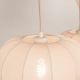 Japandi - Hanglamp - Beige - Stof - Drie Lampionnen