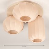 Japandi - Plafondlamp - Beige - Metaal en Stof