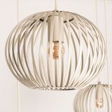 Beige - Hanglamp - Vijf Open Kappen - Stijlvolle Plafondplaat