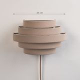 Halfronde Wandlamp - Taupe - Stof
