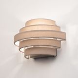 Halfronde Wandlamp - Taupe - Stof