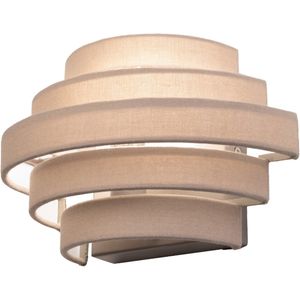 Halfronde Wandlamp - Taupe - Stof