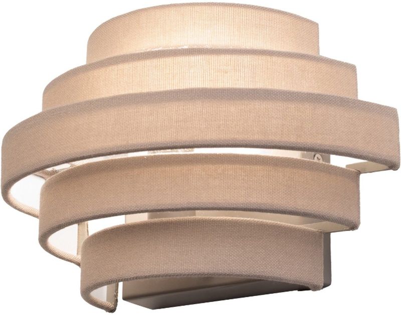 Halfronde Wandlamp - Taupe - Stof