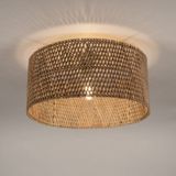 Bamboe - Plafondlamp Rond - Zwart - Natuurlijk - 50cm
