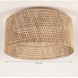 Bamboe - Plafondlamp Rond - Zwart - Natuurlijk - 50cm