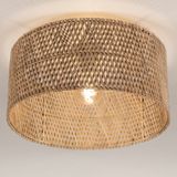 Bamboe - Plafondlamp Rond - Zwart - Natuurlijk - 50cm