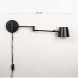 Wandlamp - Zwart - Verstelbare Knikarm - GU10