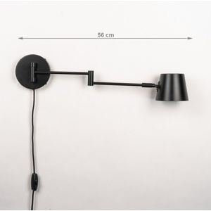 Wandlamp - Zwart - Verstelbare Knikarm - GU10