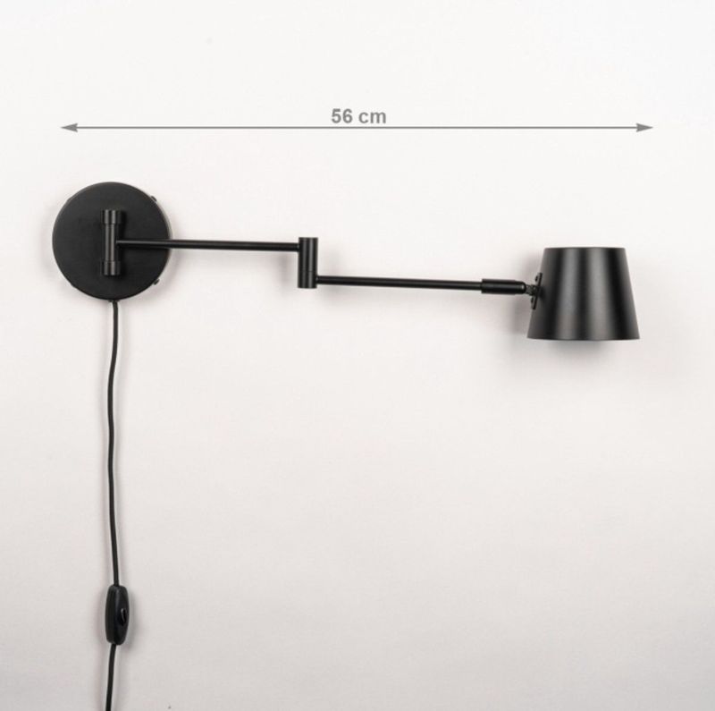 Wandlamp - Zwart - Verstelbare Knikarm - GU10