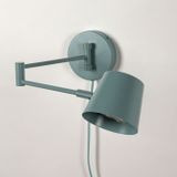 Wandlamp - Groenblauw - GU10 - Verstelbare Knikarm - Snoer en Stekker