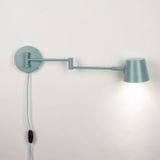 Wandlamp - Groenblauw - GU10 - Verstelbare Knikarm - Snoer en Stekker