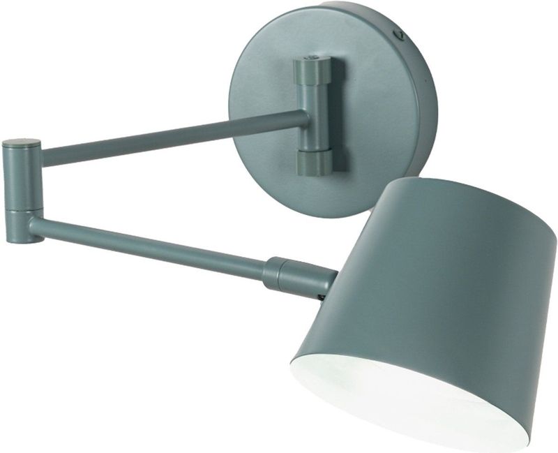 Wandlamp - Groenblauw - GU10 - Verstelbare Knikarm - Snoer en Stekker