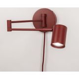 Wandlamp - Wijnrood - Verstelbare Knikarm - Koker Spot - GU10