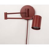 Wandlamp - Wijnrood - Verstelbare Knikarm - Koker Spot - GU10